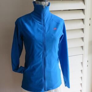 Adidas Climalite Sports Jacket Small Blue Full Zip Thumbhole Performance